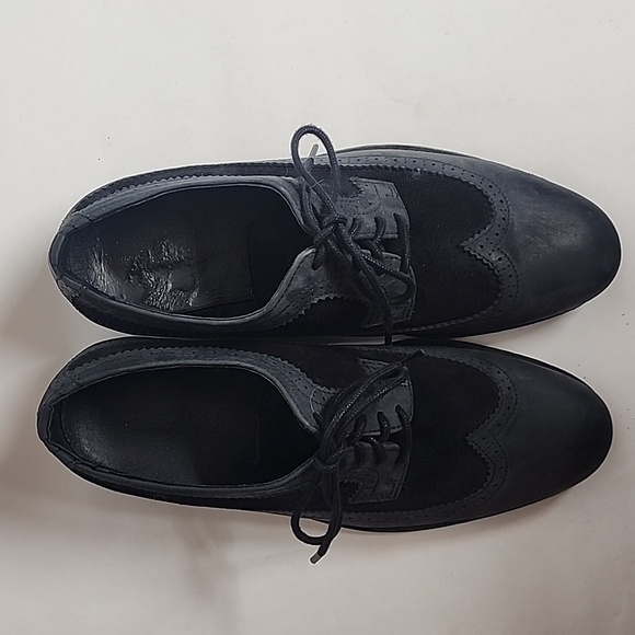 Brusque Size 43/10 Classic Wingtip Black Mens Leather Quality Oxford Shoes - Picture 4 of 9